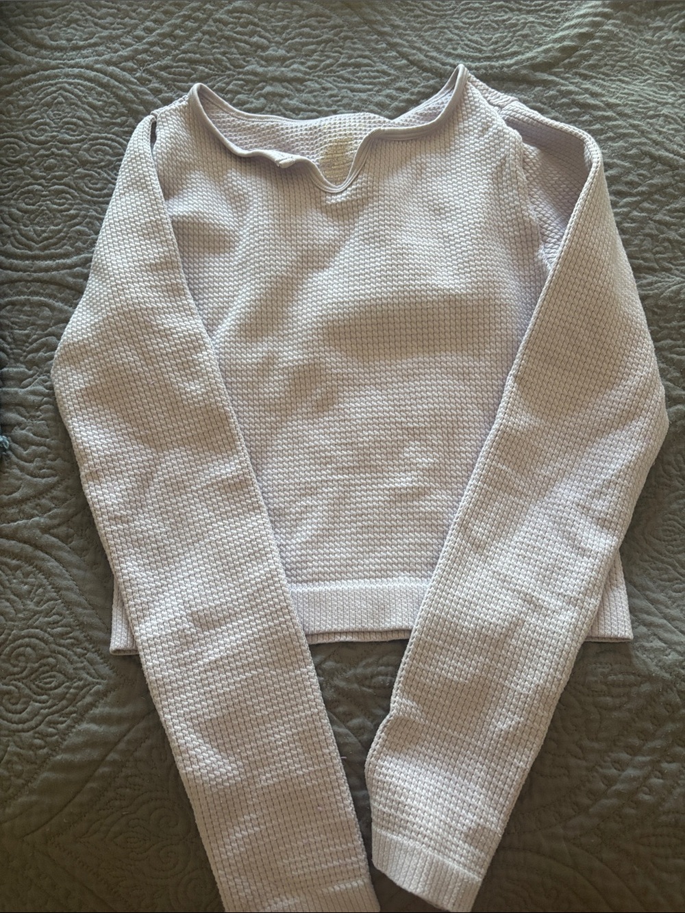 art class Cream Textured Long-Sleeve Top